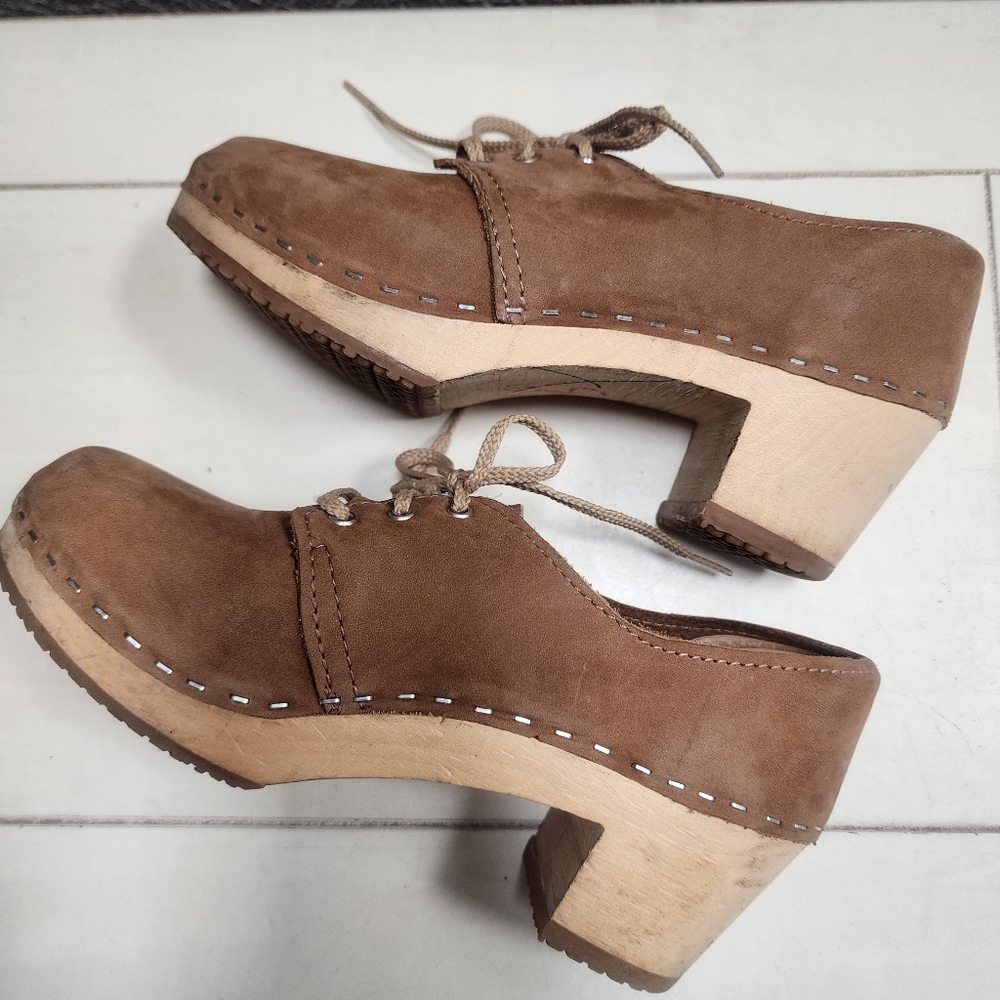 Soft brown lace up Sangens clogs size 37 - Picture 6 of 11